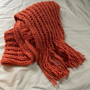 Long orange acrylic scarf